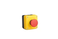 P Series Plastic 1 Hole BDE + C3BK (NO) + C4BK (NC) Yellow-Black Control Box
